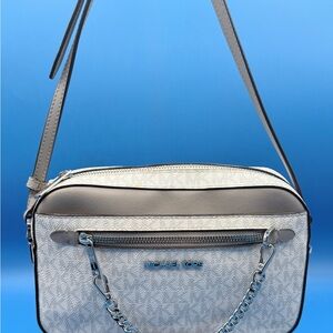 Michael Kors Gray and Silver Crossbody Bag
